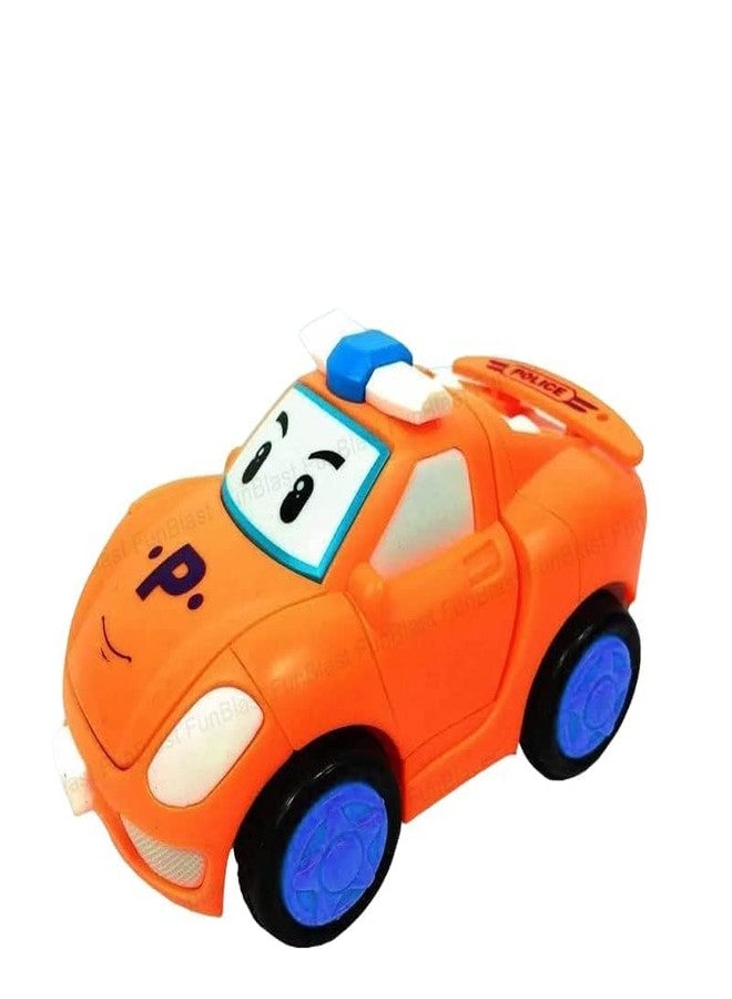 CRADIAX Plastic Pull Push Back Action Robot Car Toy for Kids,Racing Car Push Back Bump & Go Toy for Kids (Multicolor, Pack of: 1) - Image 1